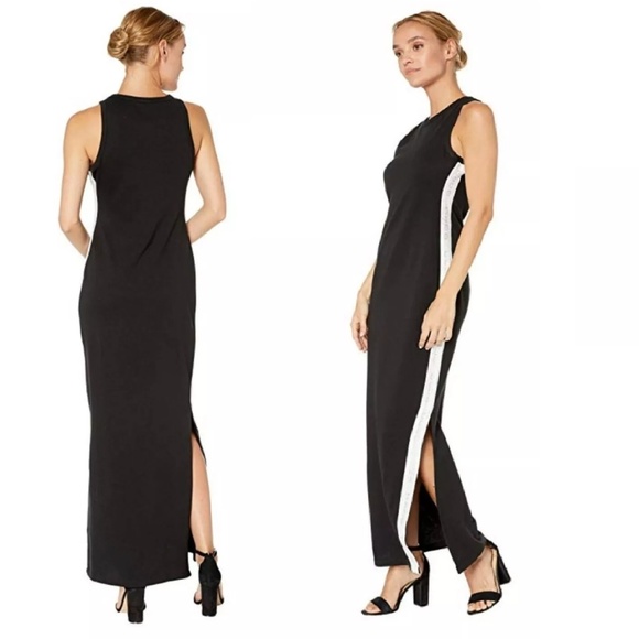 Bebe Logo Tape Maxi Dress Thick Sweatshrt Material - Picture 2 of 3